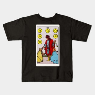 Card #69 - Six Of Pentacles - Rider Waite Smith Tarot Kids T-Shirt